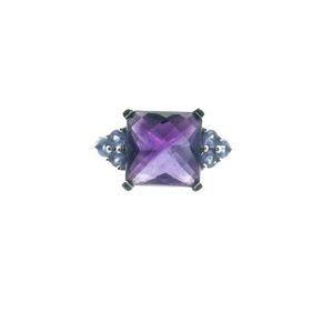 EFFY 14K White Gold Diamond Tanzanite & Amethyst Ring
